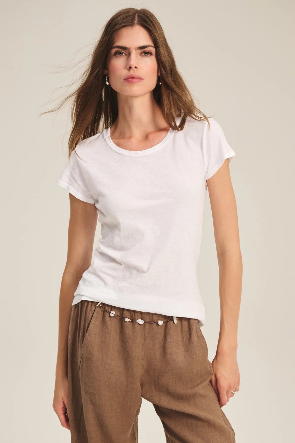 Velvet Odelia Cotton Slub Tee in Coal Dust