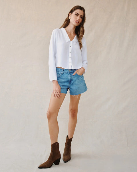 Bella Dahl Oversized Collar Shirt in White