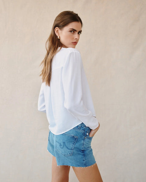 Bella Dahl Oversized Collar Shirt in White