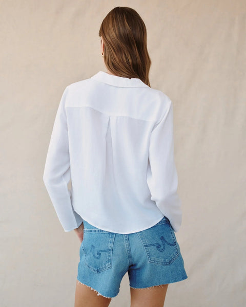 Bella Dahl Oversized Collar Shirt in White