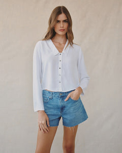Bella Dahl Oversized Collar Shirt in White