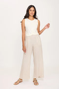 Pistache Second Skin Viscose Tied Tank in White
