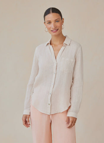 Bella Dahl Pocket Button Down in Linen Sand