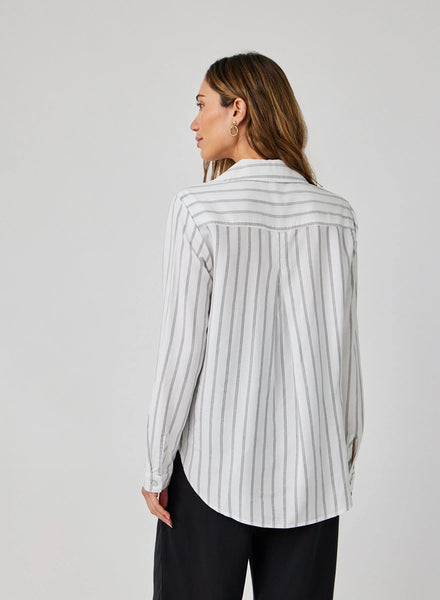 Bella Dahl Pocket Button Down in Makena Beach Stripe