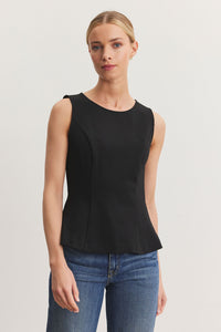 Velvet Felicitee Ponti Sleeveless Top in Black