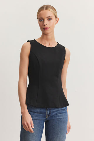 Velvet Felicitee Ponti Sleeveless Top in Black