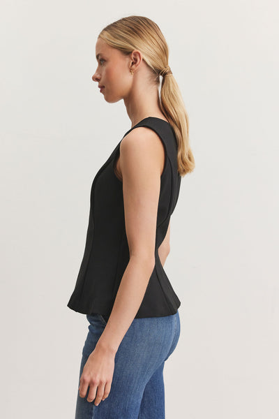 Velvet Felicitee Ponti Sleeveless Top in Black