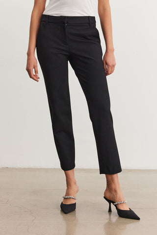 Velvet Jay06 Ponti Cropped Pant in Black