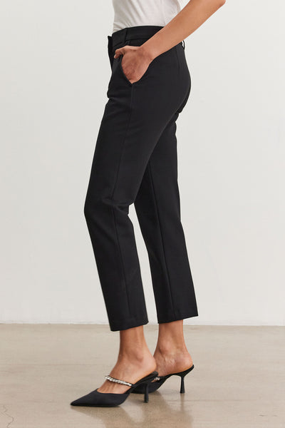 Velvet Jay06 Ponti Cropped Pant in Black