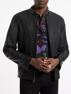 John Varvatos Baxter Moto Leather Jacket - Black – manhattan casuals