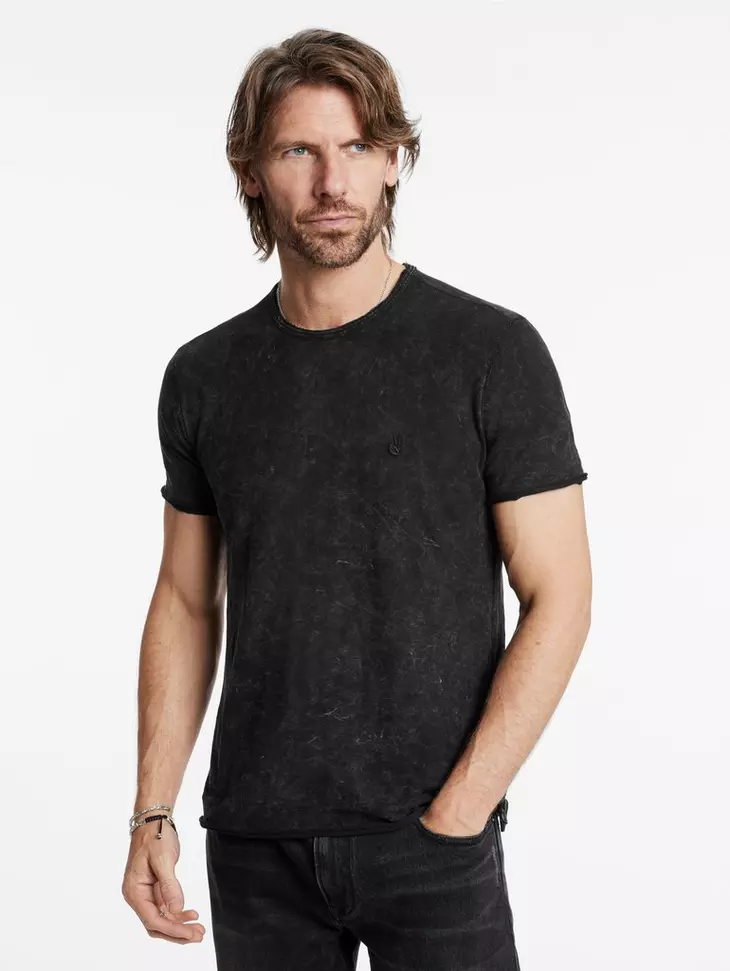 John Varvatos MERCIER SS Crew Patina Wash - Black