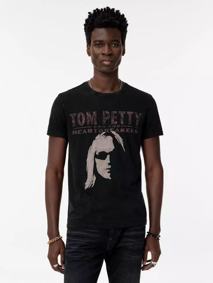 John Varvatos TOM PETTY Applique Tee - Black