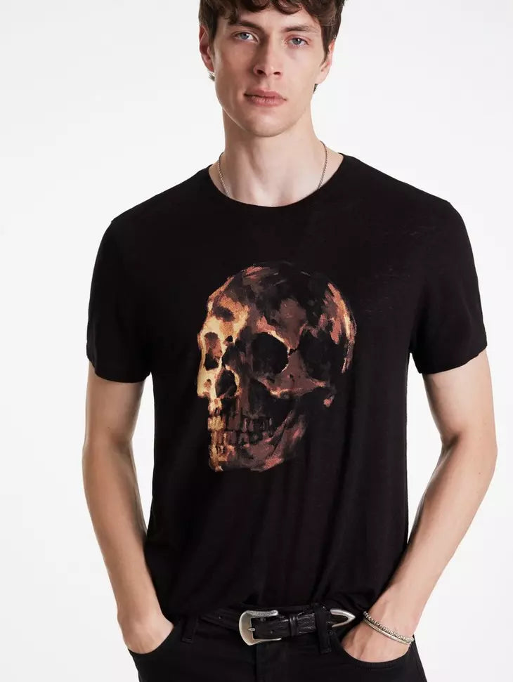 John Varvatos OIL SKULL Tee - Black