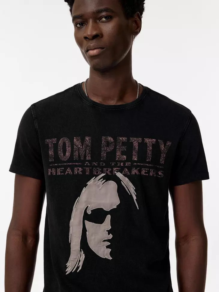 John Varvatos TOM PETTY Applique Tee - Black