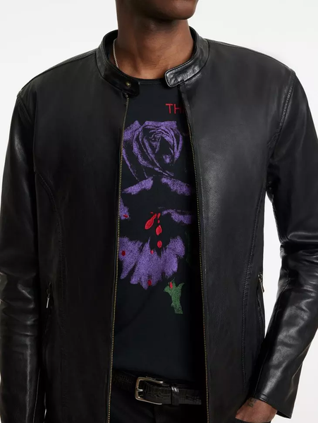 John Varvatos Baxter Moto Leather Jacket - Black