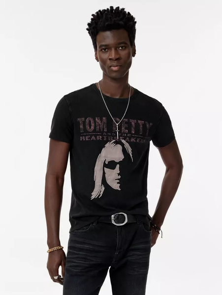 John Varvatos TOM PETTY  Applique Tee - Black