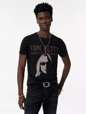 John Varvatos TOM PETTY Applique Tee - Black