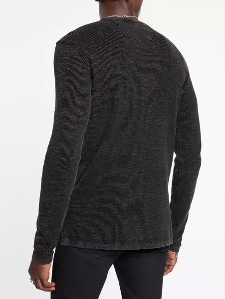 John Varvatos Memphis Waffle Henley - Black