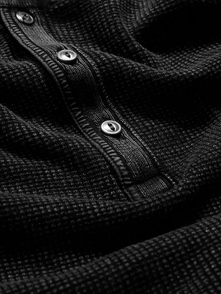 John Varvatos Memphis Waffle Henley - Black