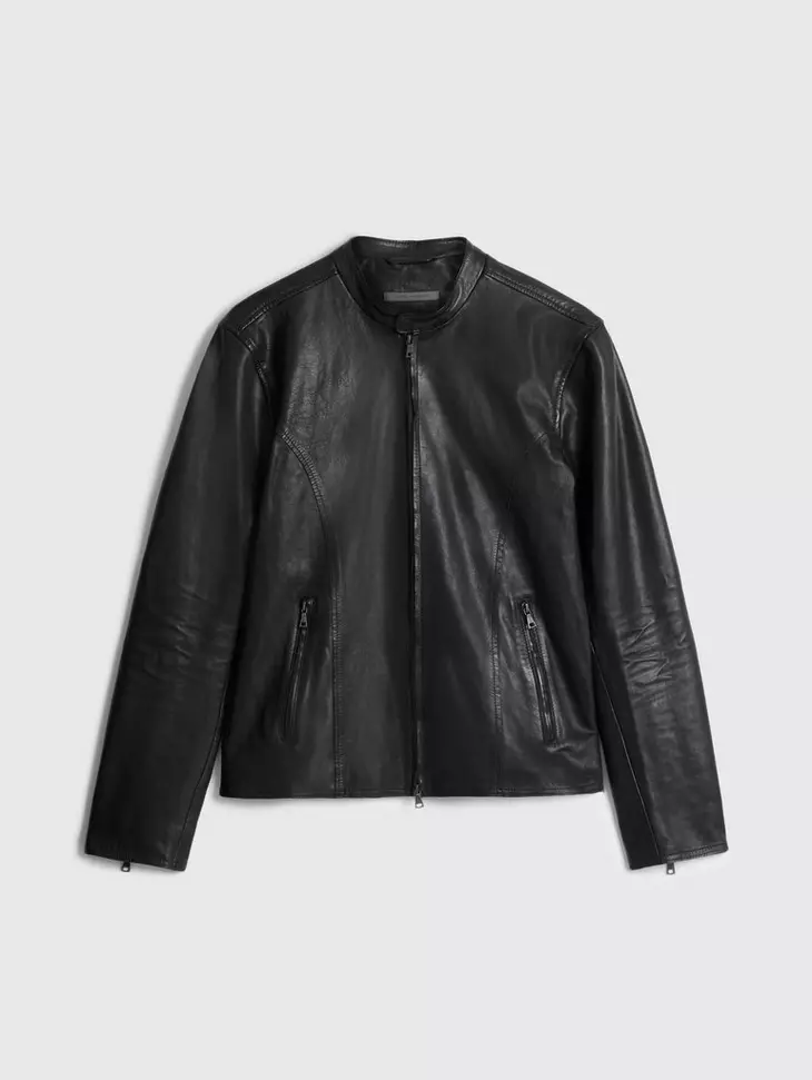 John Varvatos Baxter Moto Leather Jacket - Black
