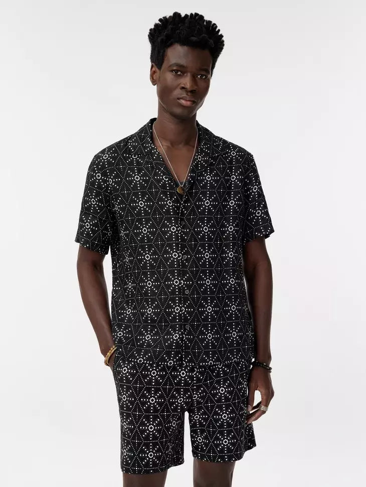 John Varvatos DAN Camp Shirt - Black