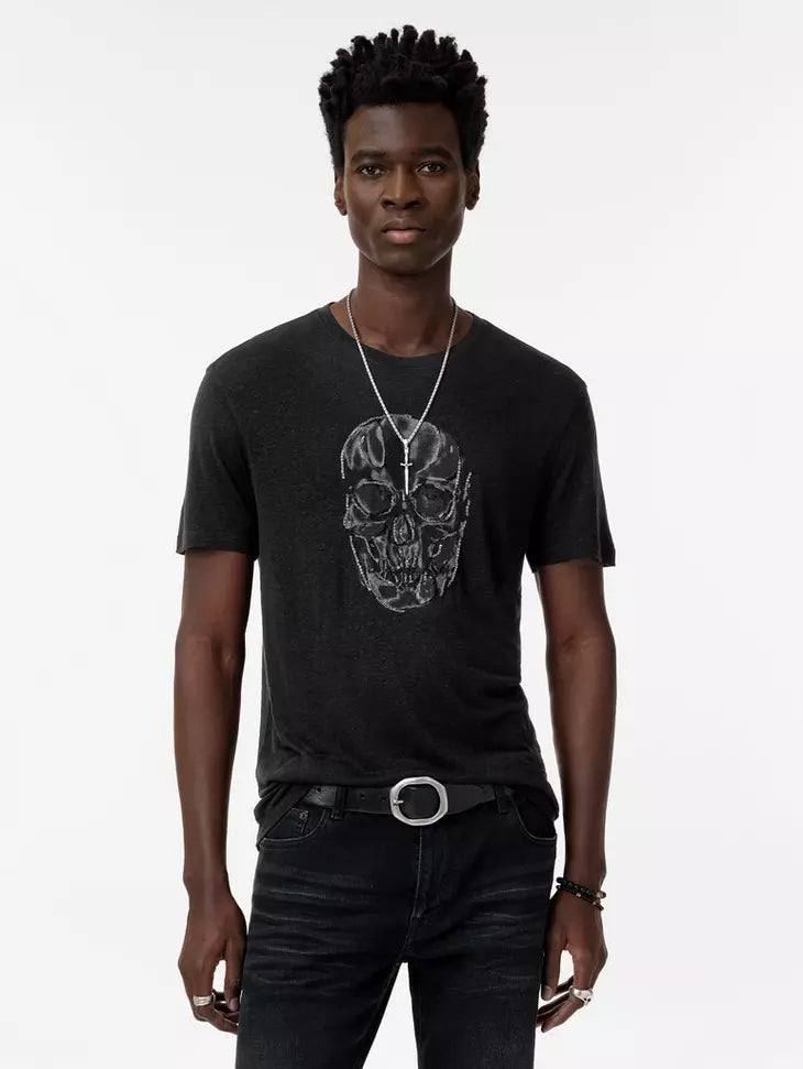 John Varvatos CHAIN SKULL Crew - Black