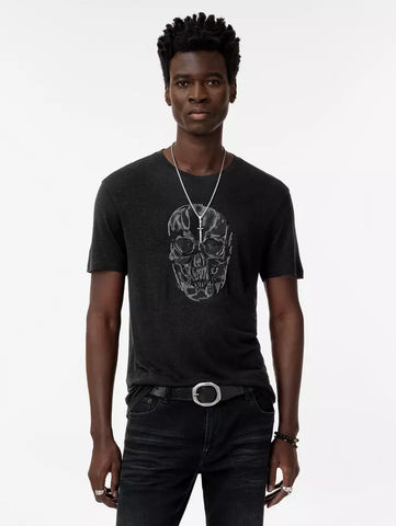 John Varvatos CHAIN SKULL Crew - Black