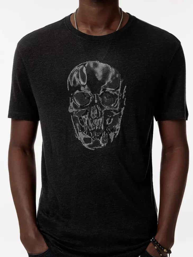 John Varvatos CHAIN SKULL Crew - Black