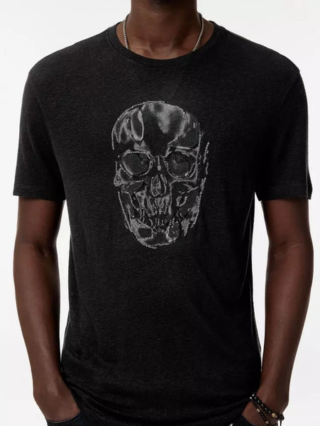 John Varvatos CHAIN SKULL Crew - Black