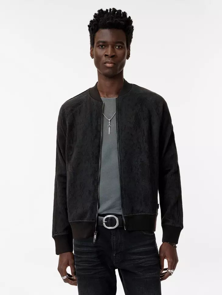 John Varvatos RIGGINS Python Jacquard Bomber - Black