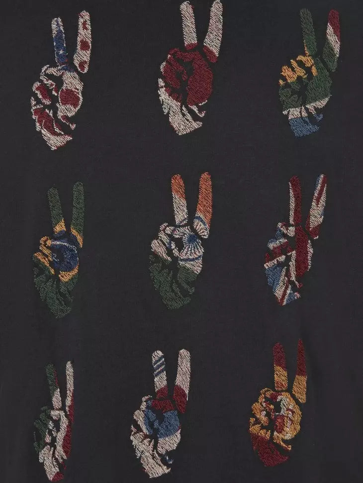 John Varvatos Multi Peace Hand Tee - Black