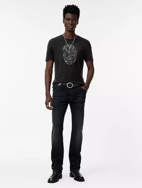 John Varvatos CHAIN SKULL Crew - Black