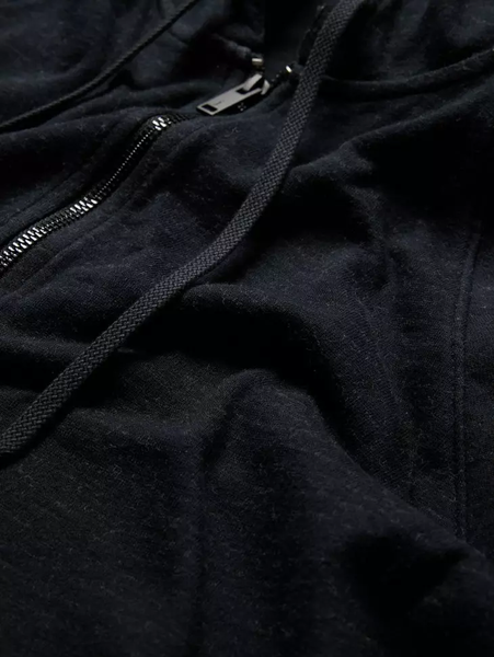 John Varvatos Providence Double Knit Plaited Hoodie- Black