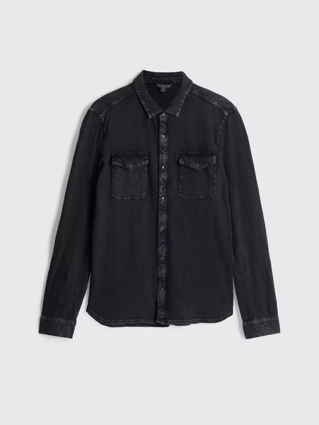 John Varvatos Arvon Western Shirt - Mineral Black