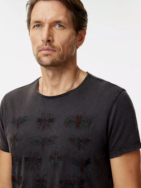 John Varvatos INSECT EYES Tee - Charcoal