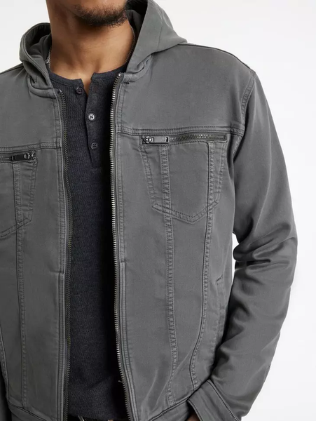 John Varvatos Scott Stretch Hooded Jean Jacket - Shark