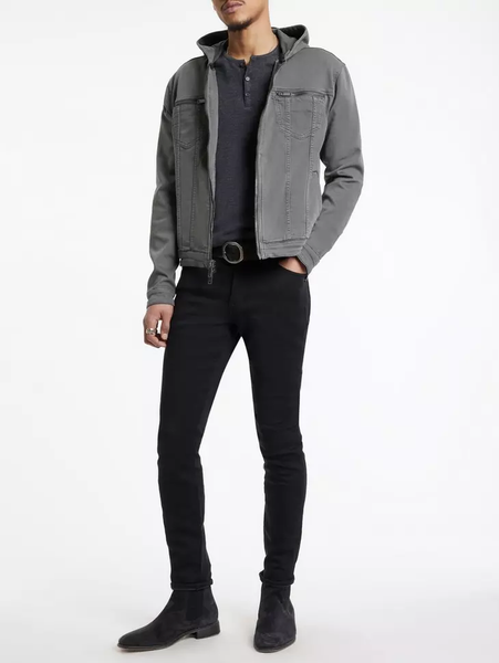 John Varvatos Scott Stretch Hooded Jean Jacket - Shark