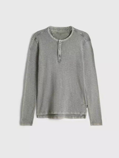 John Varvatos Memphis Waffle Henley - Grey Heather