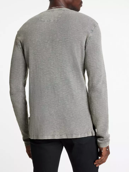 John Varvatos Memphis Waffle Henley - Grey Heather