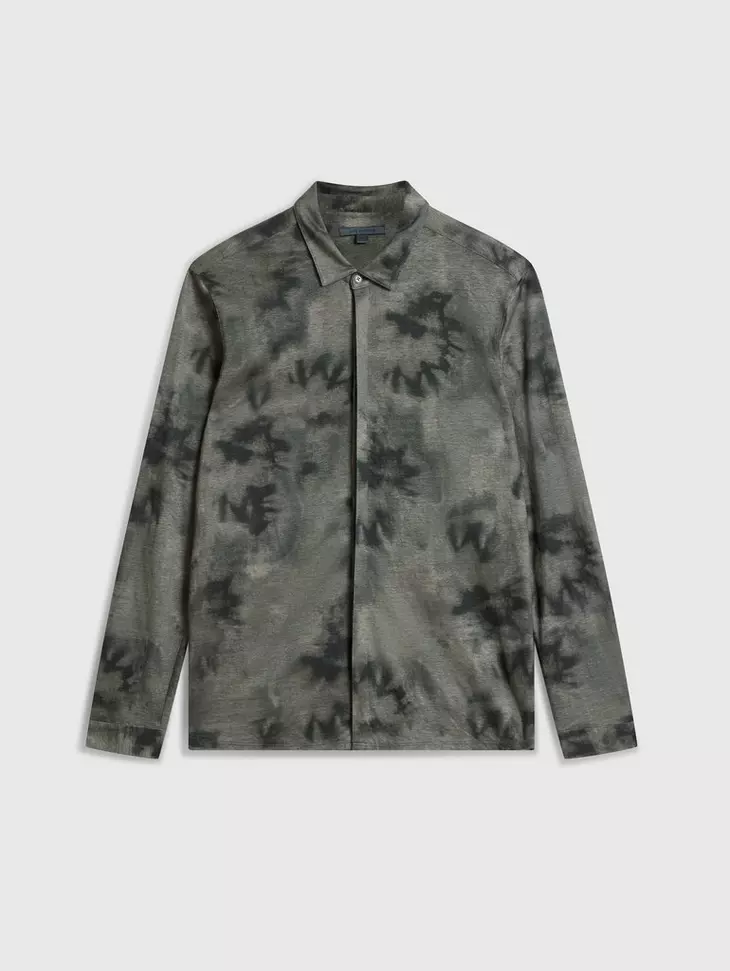 John Varvatos CAMELLIA Regular Fit LS Collar Shirt Tie Dye - Flagstone Grey