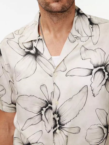 John Varvatos DAN Camp Shirt - Dew Grey