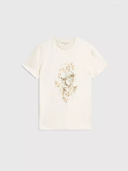 John Varvatos FLORAL SKULL Crew - Salt