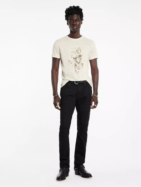 John Varvatos FLORAL SKULL Crew - Salt