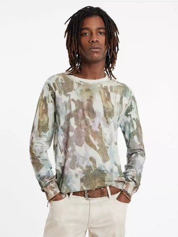 John Varvatos ROMAIN Crewneck Sweater - Classic White