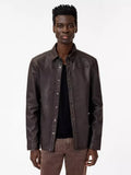 John Varvatos SAMUEL Leather Shirt Jacket - Earth
