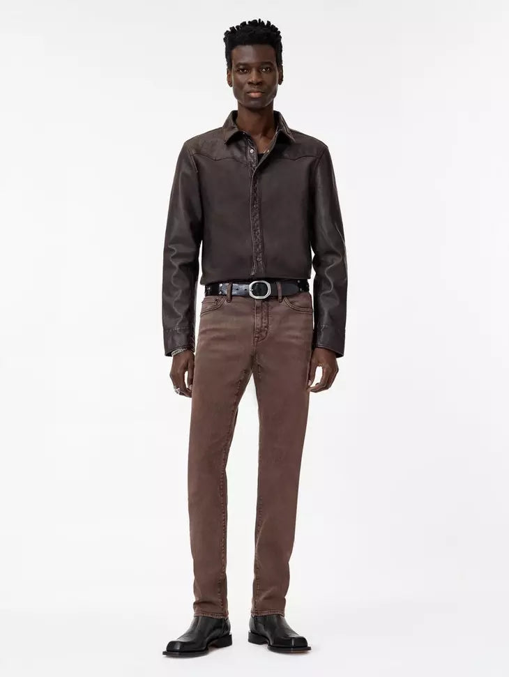 John Varvatos SAMUEL Leather Shirt Jacket - Earth