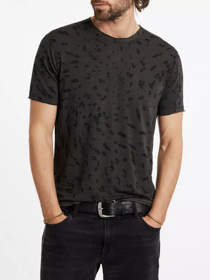 John Varvatos Jose Crewneck Tee - Wood Brown