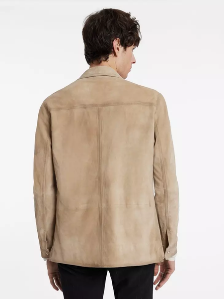 John Varvatos LIONELL Leather Shirt Jacket - Camel