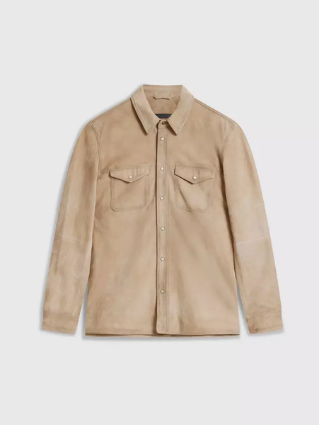 John Varvatos LIONELL Leather Shirt Jacket - Camel