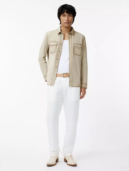 John Varvatos IZZY Leather Shirt - Twine